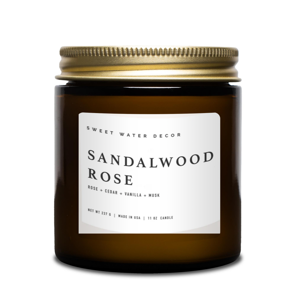 Sandalwood Rose Amber Jar Candle 4oz