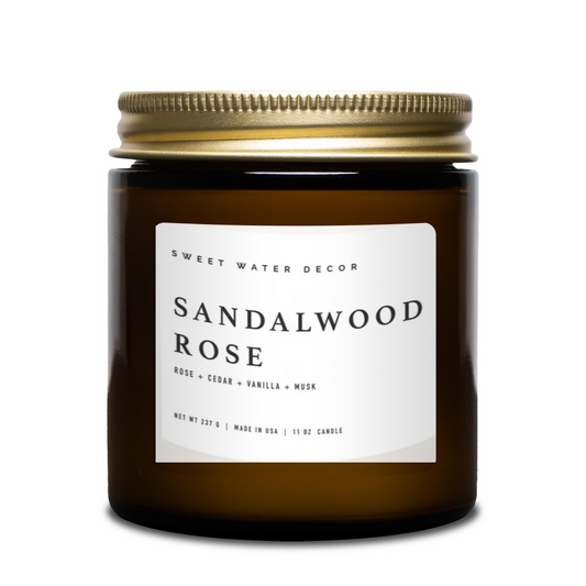 Sandalwood Rose Amber Jar Candle 4oz
